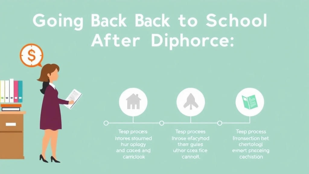 Visual guide for practical steps in going back to school after divorce: education opportunities