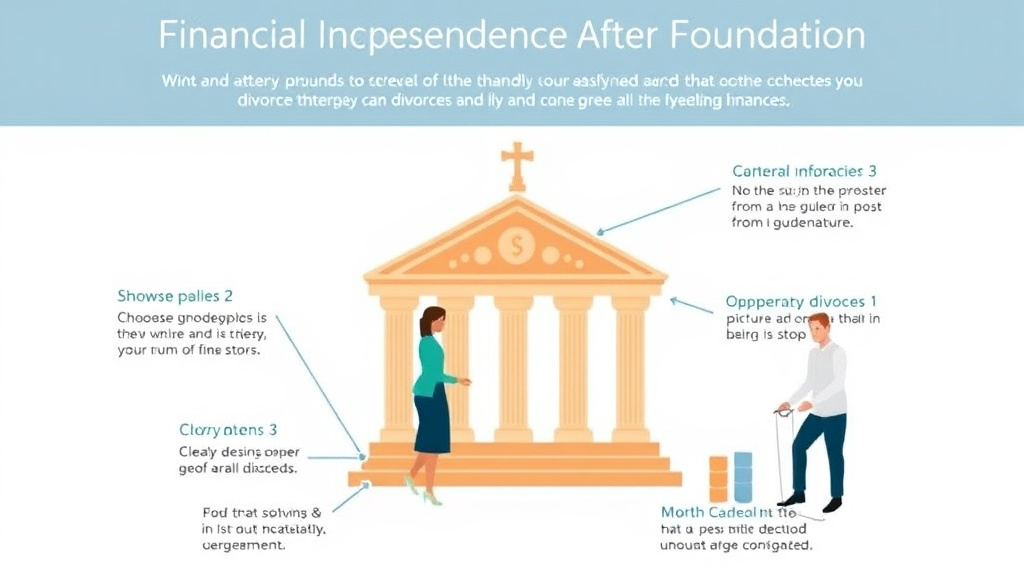 Visual guide for practical steps in financial independence after divorce: building your own foundation