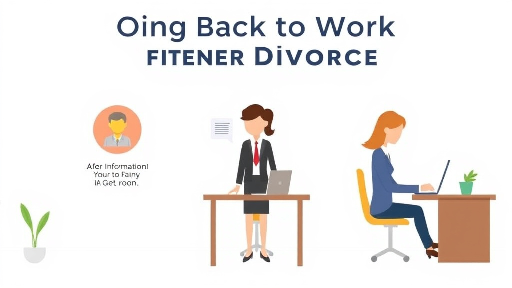 Visual guide for practical steps in going back to work after divorce: re-entering the workforce