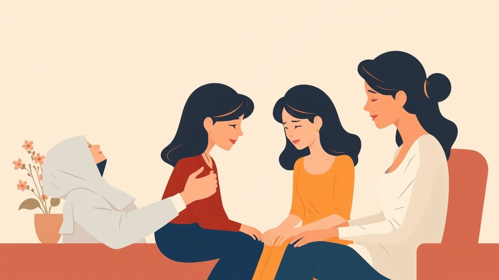 Illustration showing key concepts related to grief after divorce: understanding the loss