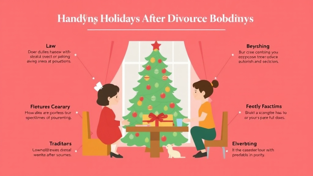 Visual guide for practical steps in handling holidays after divorce: schedules, traditions, and boundaries