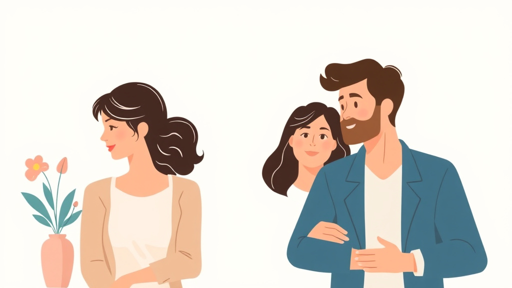 Illustration showing key concepts related to rediscovering your identity after divorce