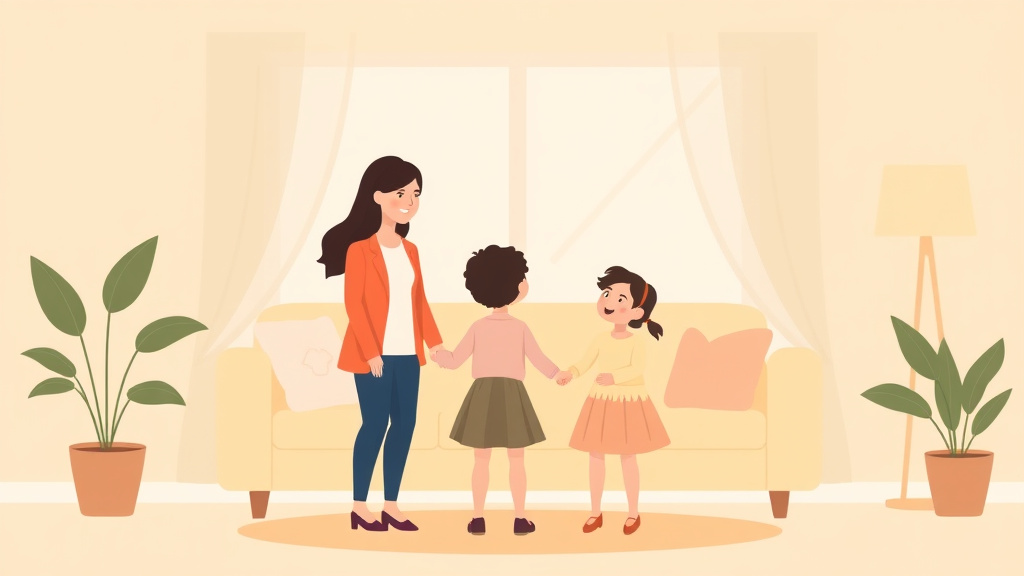 Illustration showing key concepts related to introducing a new partner to your children: timing and tips