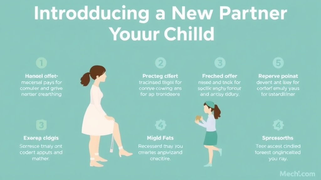Visual guide for practical steps in introducing a new partner to your children: timing and tips