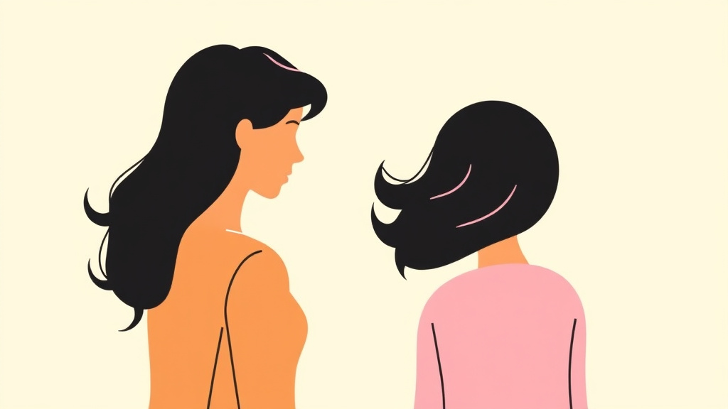 Illustration showing key concepts related to moving forward after divorce: your next chapter