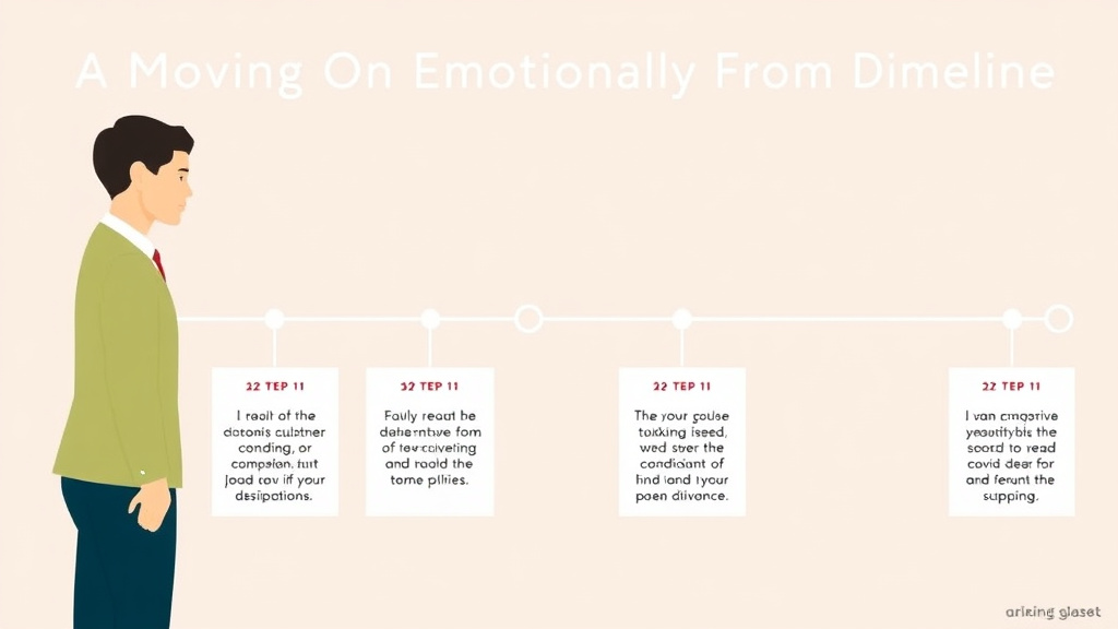 Visual guide for practical steps in moving on emotionally from divorce: a timeline