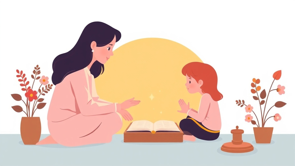 Illustration showing key concepts related to religious upbringing after divorce: finding agreement