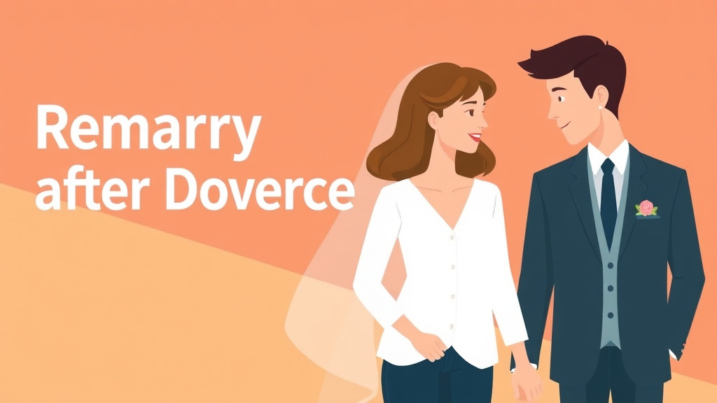 Illustration showing key concepts related to remarriage after divorce: legal and practical considerations