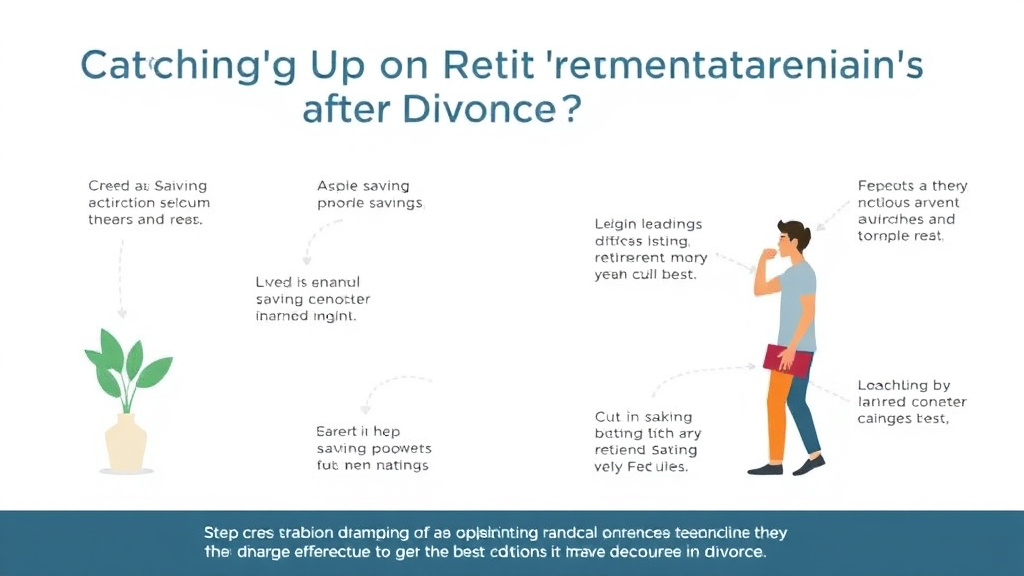 Visual guide for practical steps in catching up on retirement savings after divorce