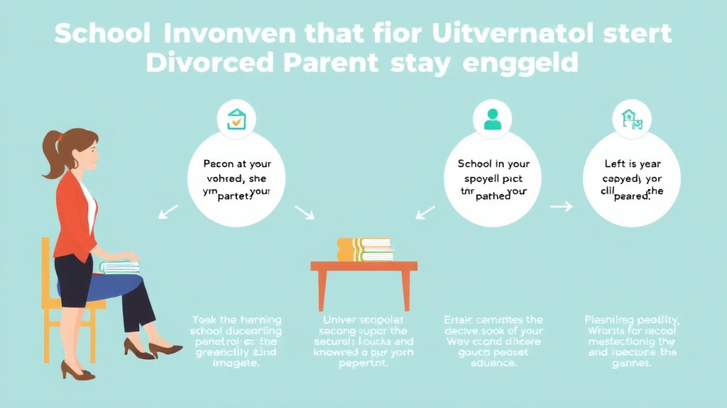 Visual guide for practical steps in school involvement for divorced parents: staying engaged