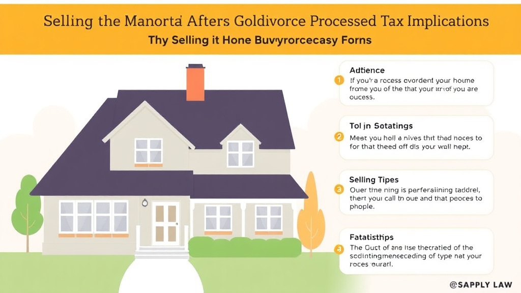 Visual guide for practical steps in selling the marital home after divorce: process and tax implications