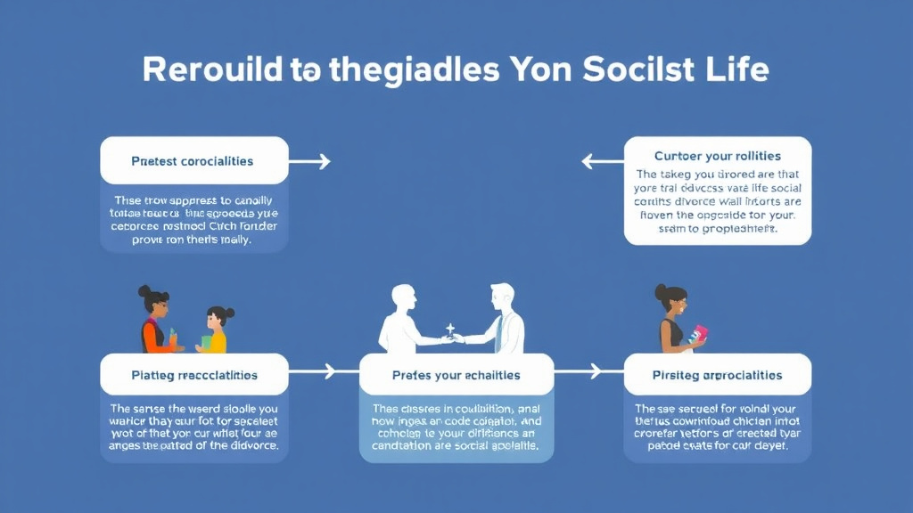 Visual guide for practical steps in rebuilding your social life after divorce