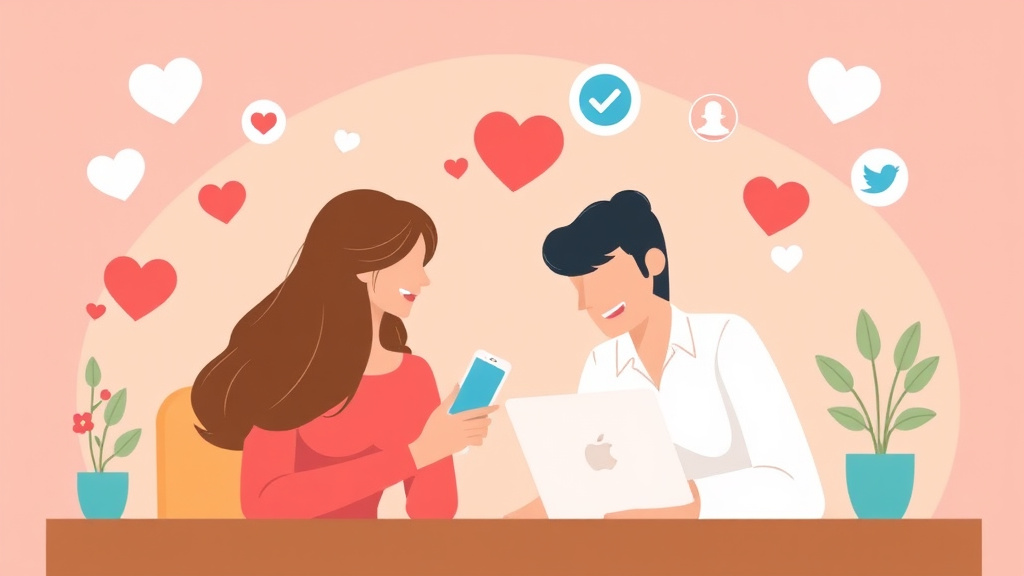 Illustration showing key concepts related to social media during and after divorce: what to post, what to avoid