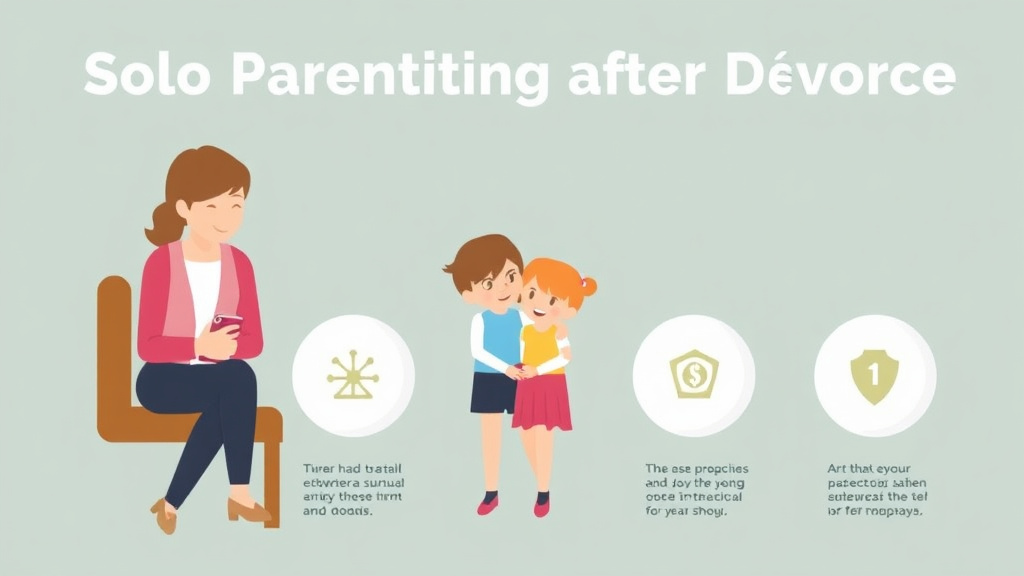 Visual guide for practical steps in solo parenting after divorce: practical survival strategies