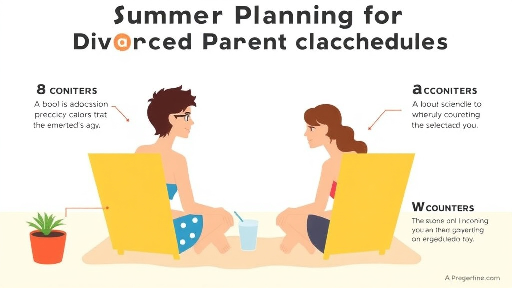 Visual guide for practical steps in summer planning for divorced parents: coordinating schedules