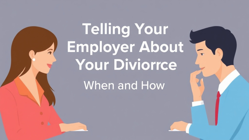 Visual guide for practical steps in telling your employer about your divorce: when and how