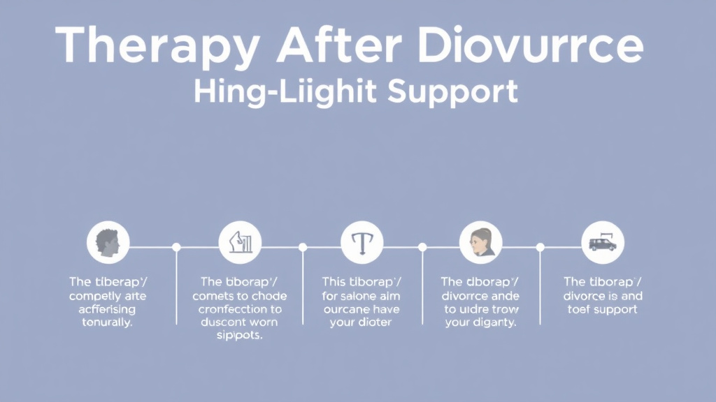 Illustration showing key concepts related to therapy after divorce: finding the right support