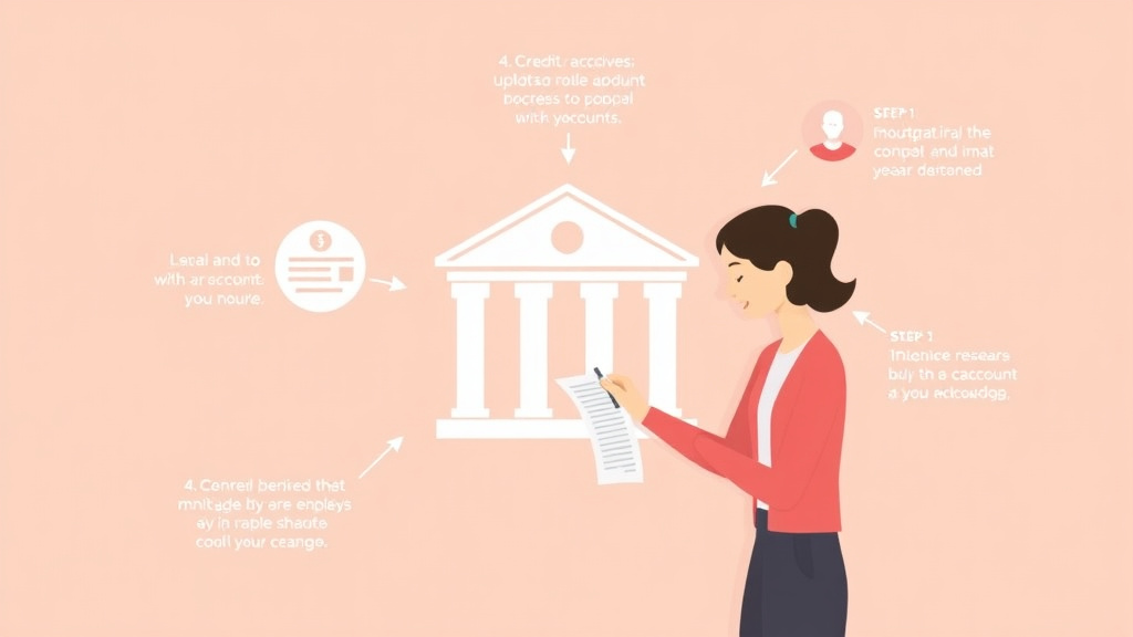 Illustration showing key concepts related to updating bank accounts after divorce: step-by-step