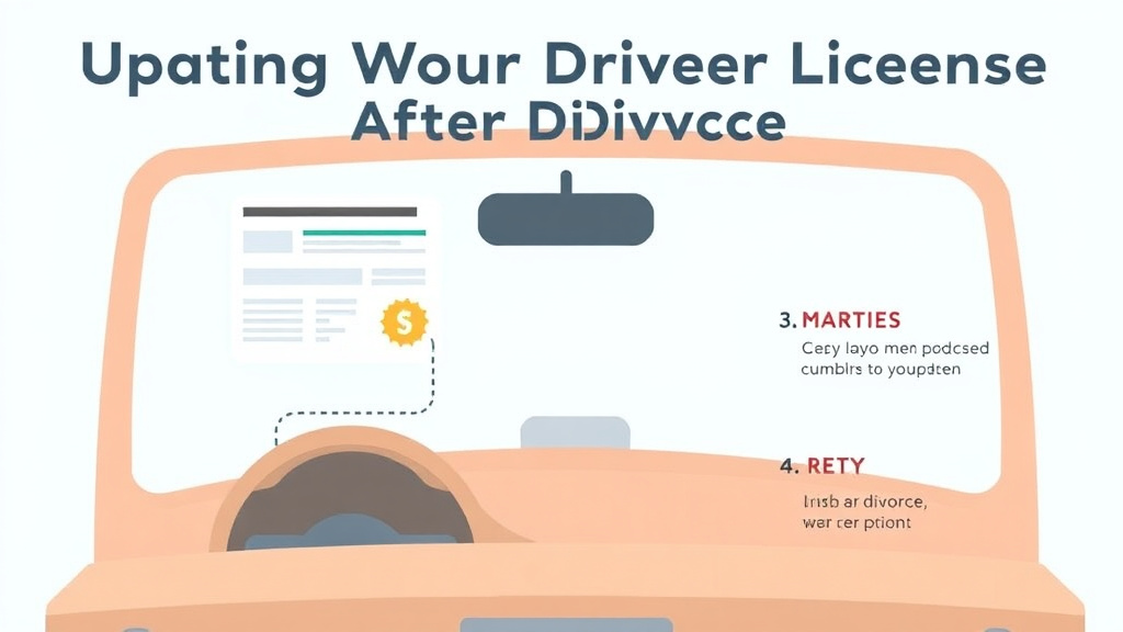 Visual guide for practical steps in updating your driver's license after divorce