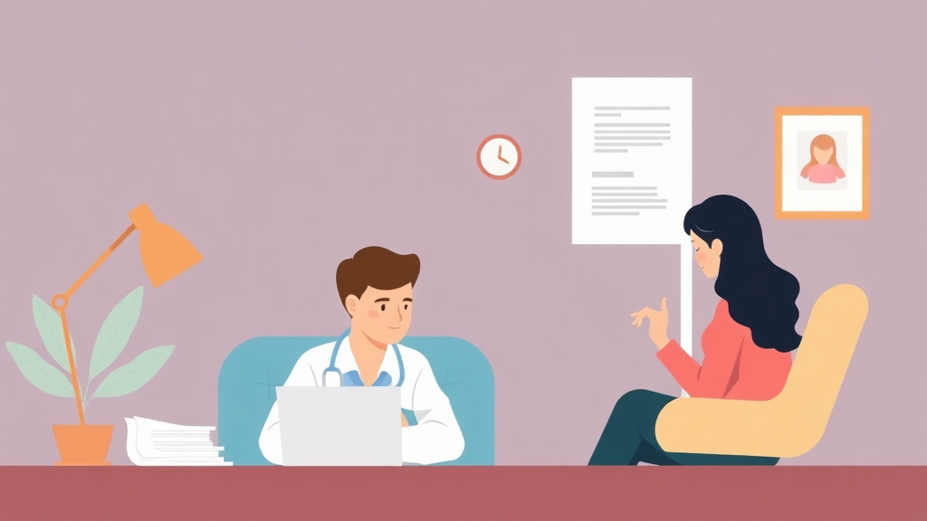 Illustration showing key concepts related to updating medical records and emergency contacts after divorce