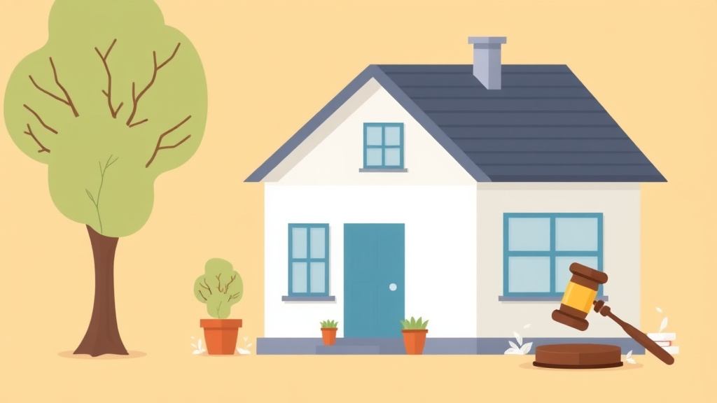 Illustration showing key concepts related to updating property title and deed after divorce