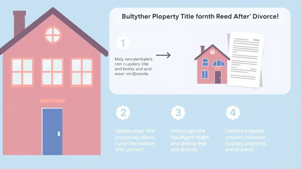 Visual guide for practical steps in updating property title and deed after divorce