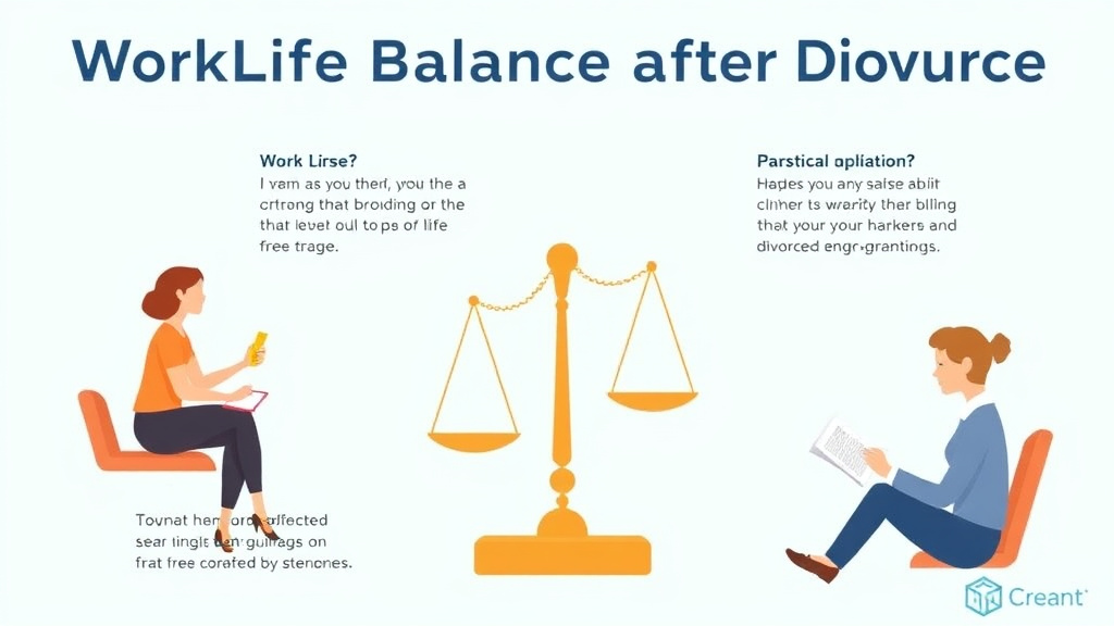 Visual guide for practical steps in work-life balance after divorce: managing it all