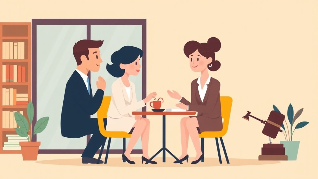 Illustration showing key concepts related to alternative dispute resolution for complex divorces