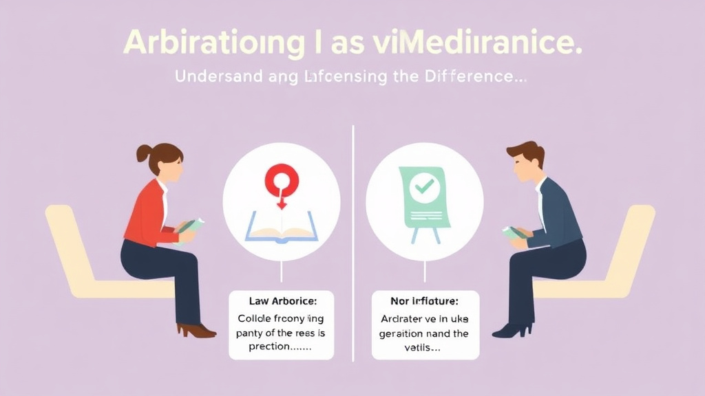 Visual guide for practical steps in arbitration vs mediation in divorce: understanding the difference