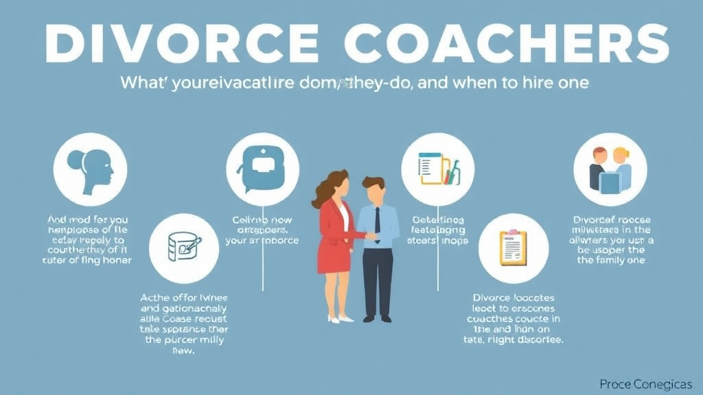 Visual guide for practical steps in divorce coaches: what they do and when to hire one