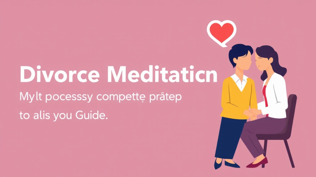 Illustration showing key concepts related to divorce mediation process: complete step-by-step guide