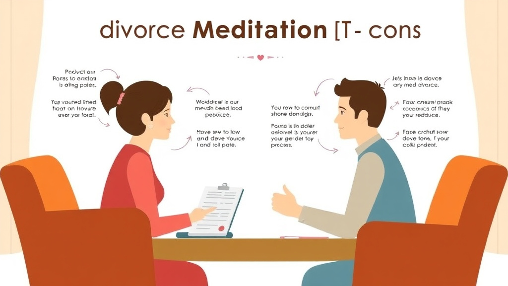 Visual guide for practical steps in divorce mediation pros and cons