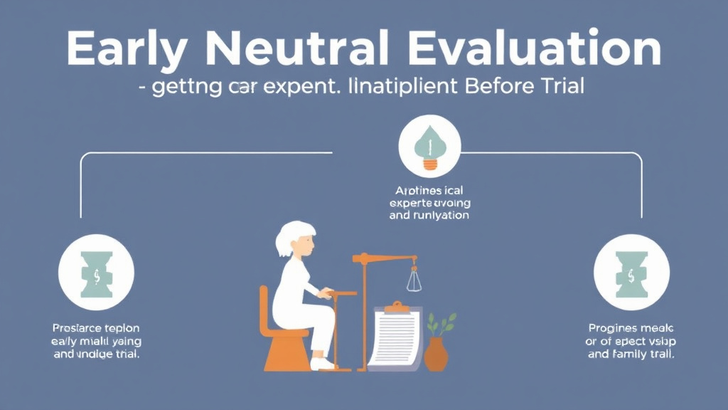Visual guide for practical steps in early neutral evaluation: getting expert input before trial