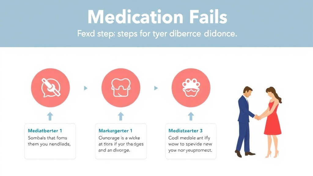 Visual guide for practical steps in when mediation fails: next steps for your divorce