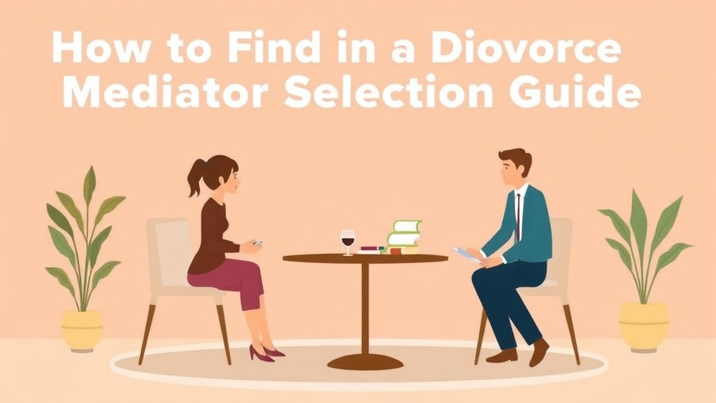 Illustration showing key concepts related to how to find a divorce mediator: selection guide