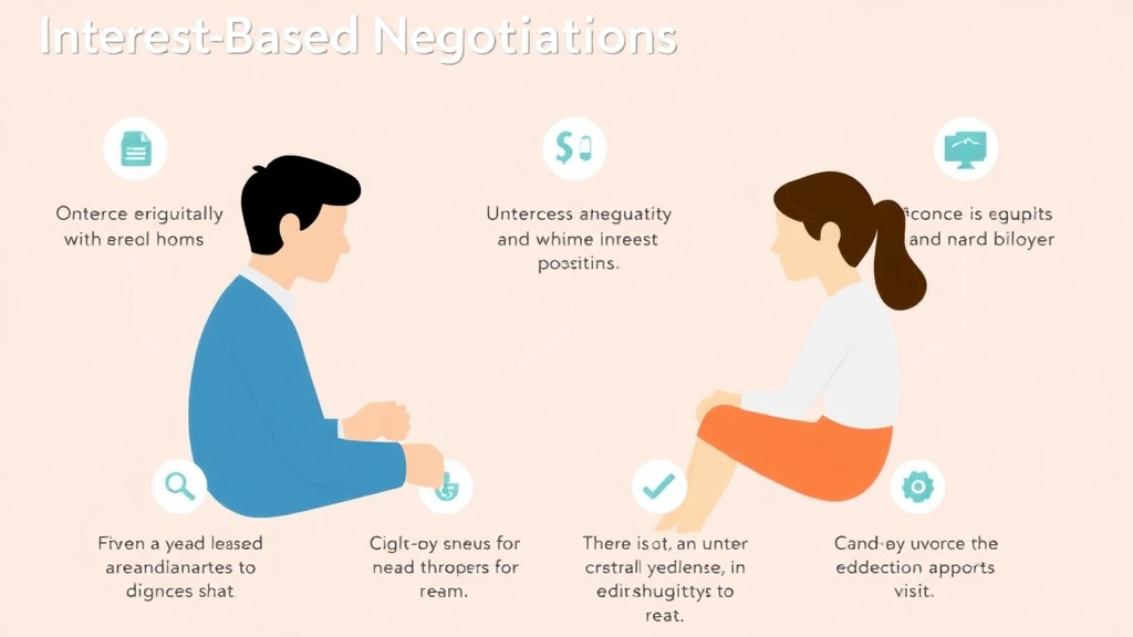Visual guide for practical steps in interest-based negotiation in divorce: beyond positions