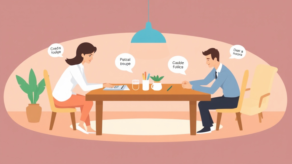 Visual guide for practical steps in kitchen table divorce: negotiating at home without professionals