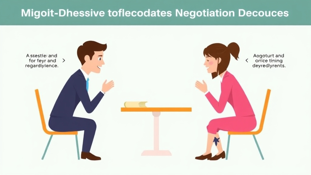 Illustration showing key concepts related to negotiation strategies for divorce: getting a fair deal