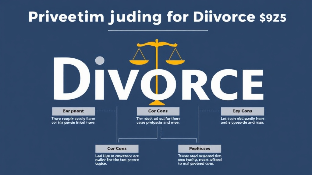 Visual guide for practical steps in private judging for divorce: pros, cons, and cost
