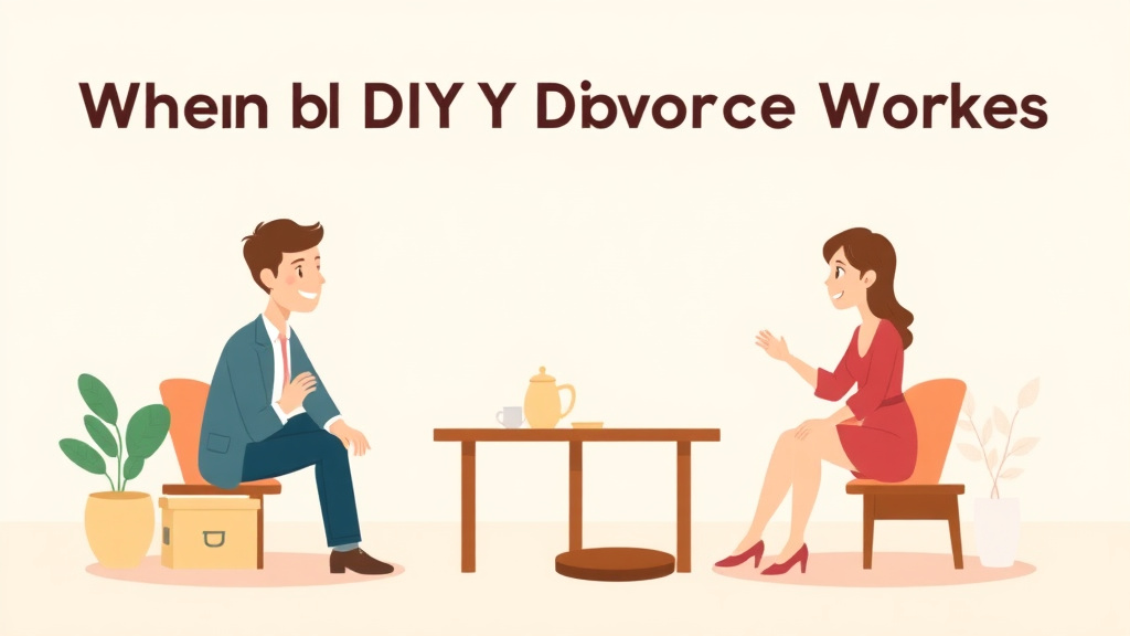 Illustration showing key concepts related to when diy divorce works: criteria for going solo