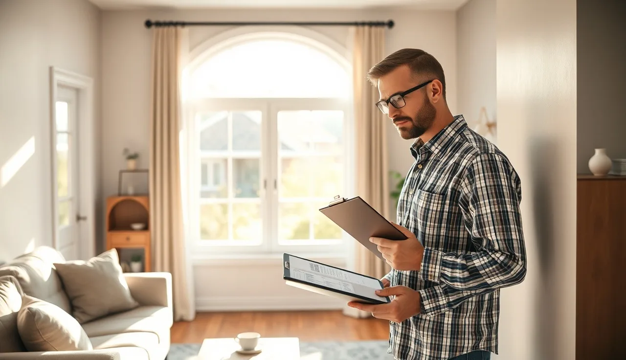 Appraiser measuring a home interior for a divorce property valuation