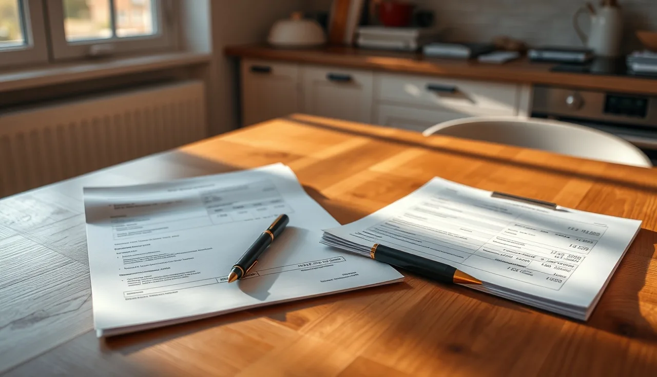 Financial folders and a pen on a wooden table representing inherited IRA divorce division