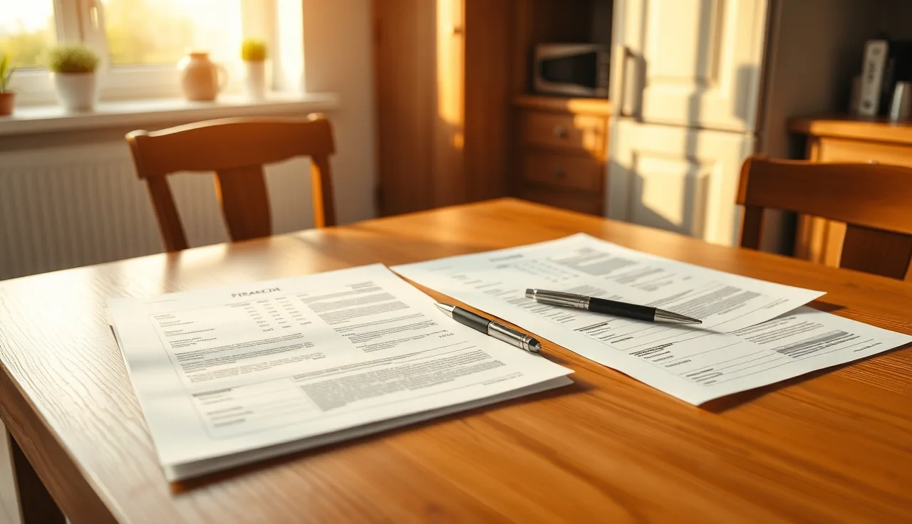 Divided legal and financial folders on a table symbolizing IRA transfer in divorce