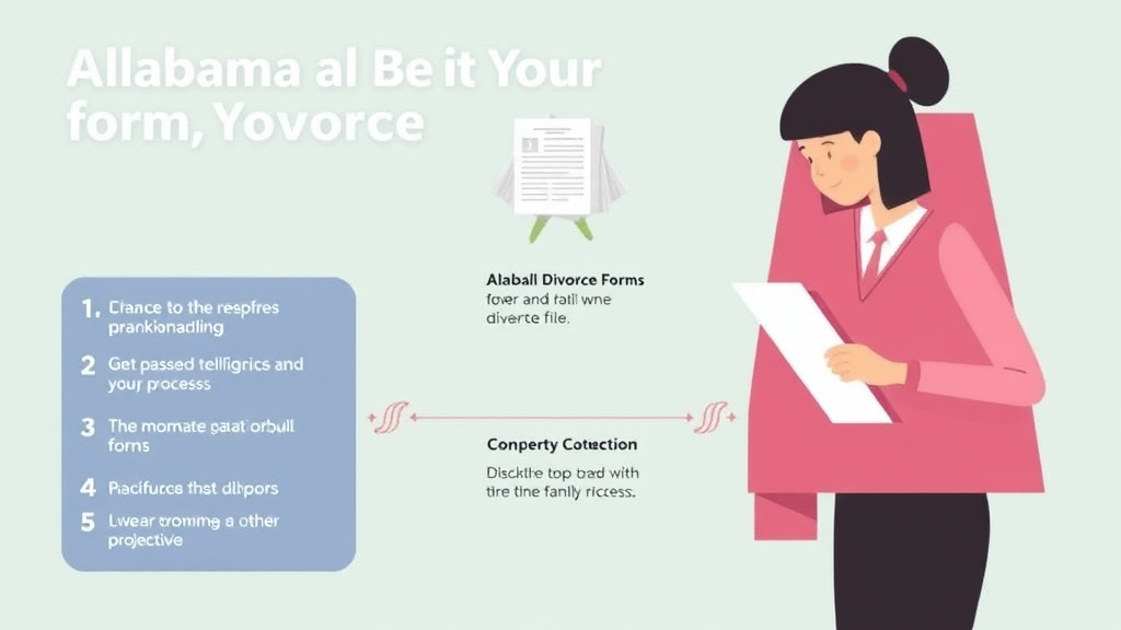 Illustration showing key concepts related to alabama divorce forms: complete list and how to file