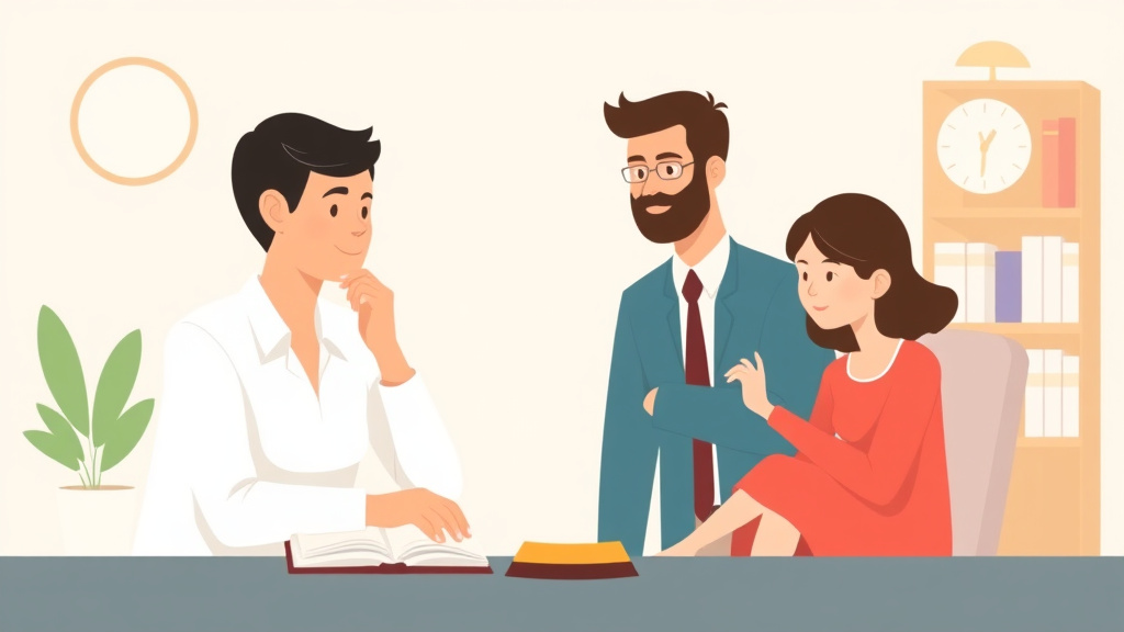 Illustration showing key concepts related to divorce mediation in alabama: process, cost, and requirements