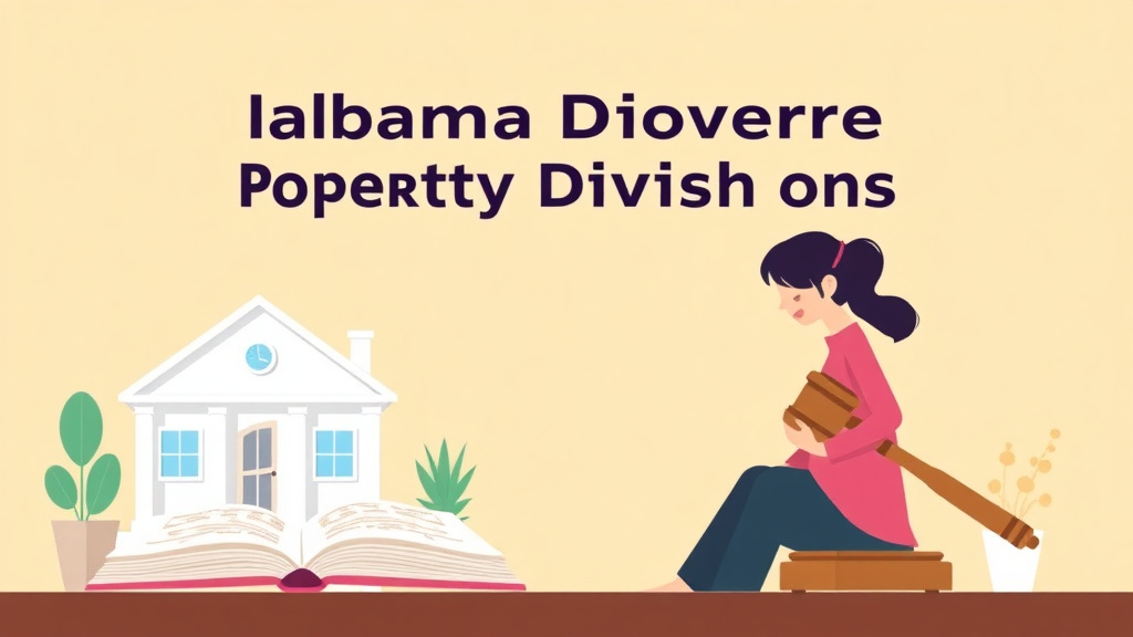 Illustration showing key concepts related to alabama divorce property division rules