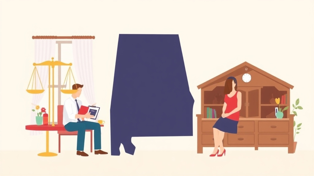 Illustration showing key concepts related to alabama divorce waiting period: how long it takes