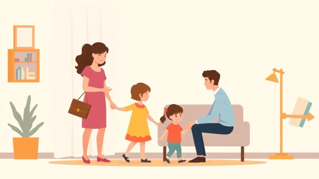 Illustration showing key concepts related to divorce with children in alabama: custody and support guide
