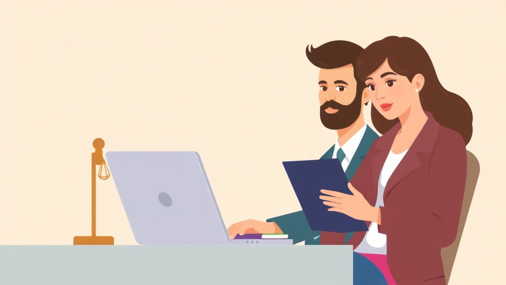 Illustration showing key concepts related to online divorce in alabama: how to file without a lawyer