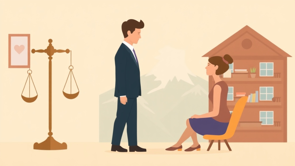 Illustration showing key concepts related to alaska no-fault divorce: how it works